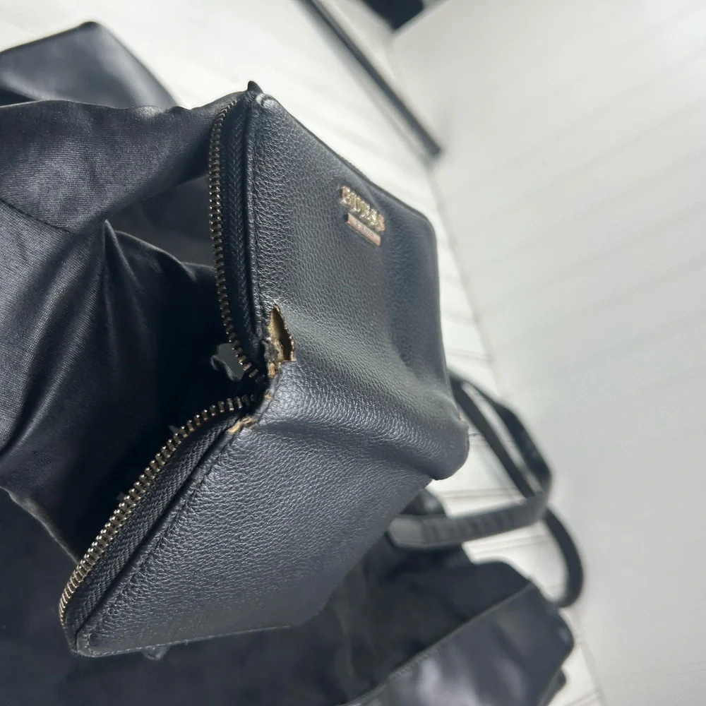 GUESS Y2K Black Suede Large Tote Bag Purse Bundle Wallet Sunglasses Case 3Pc - Picture 11 of 13